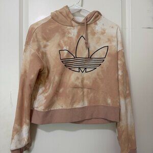 pink tie dye addidas hoodie sweatshirt size s